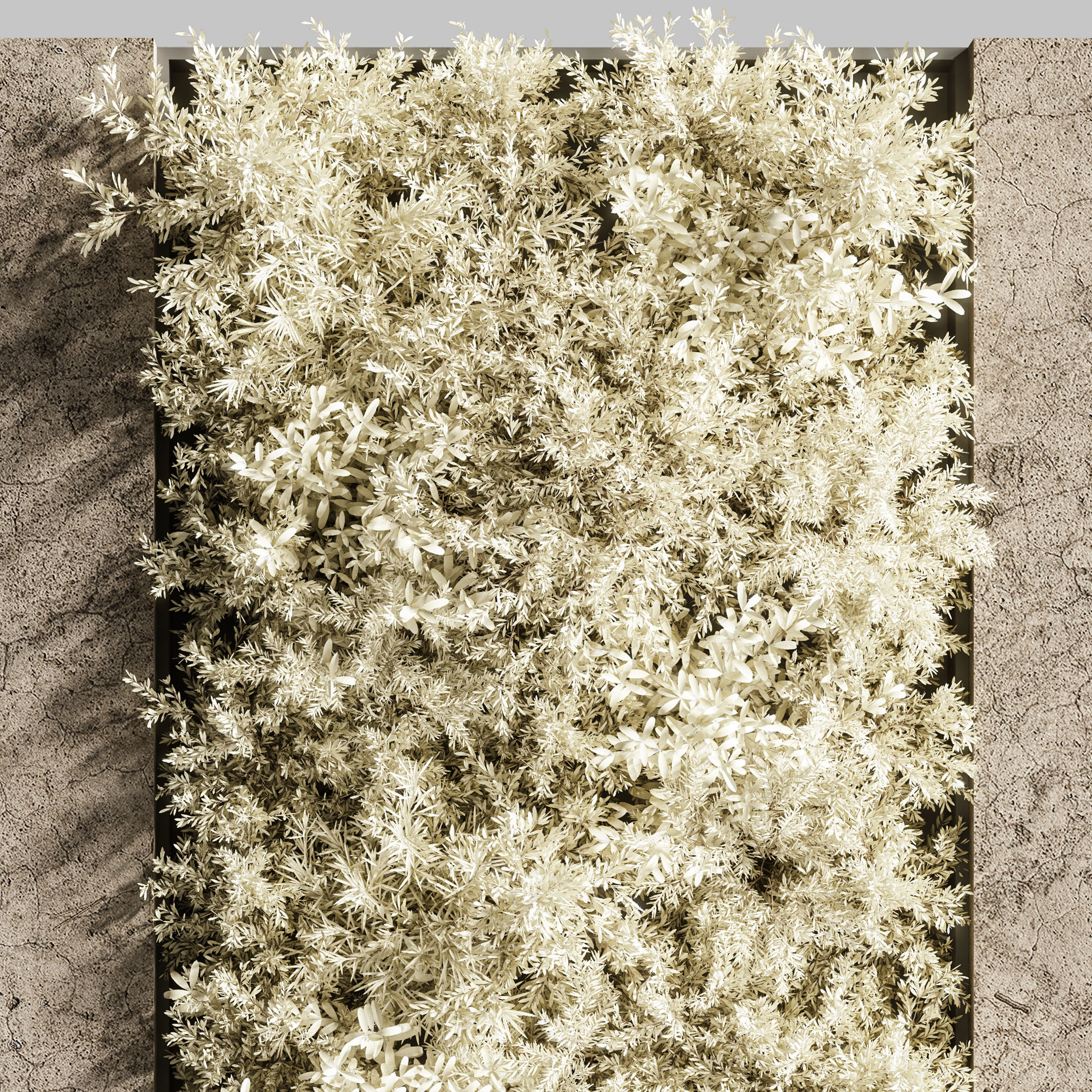 Concrete and vertical garden 04 White vertical garden  3D model_2