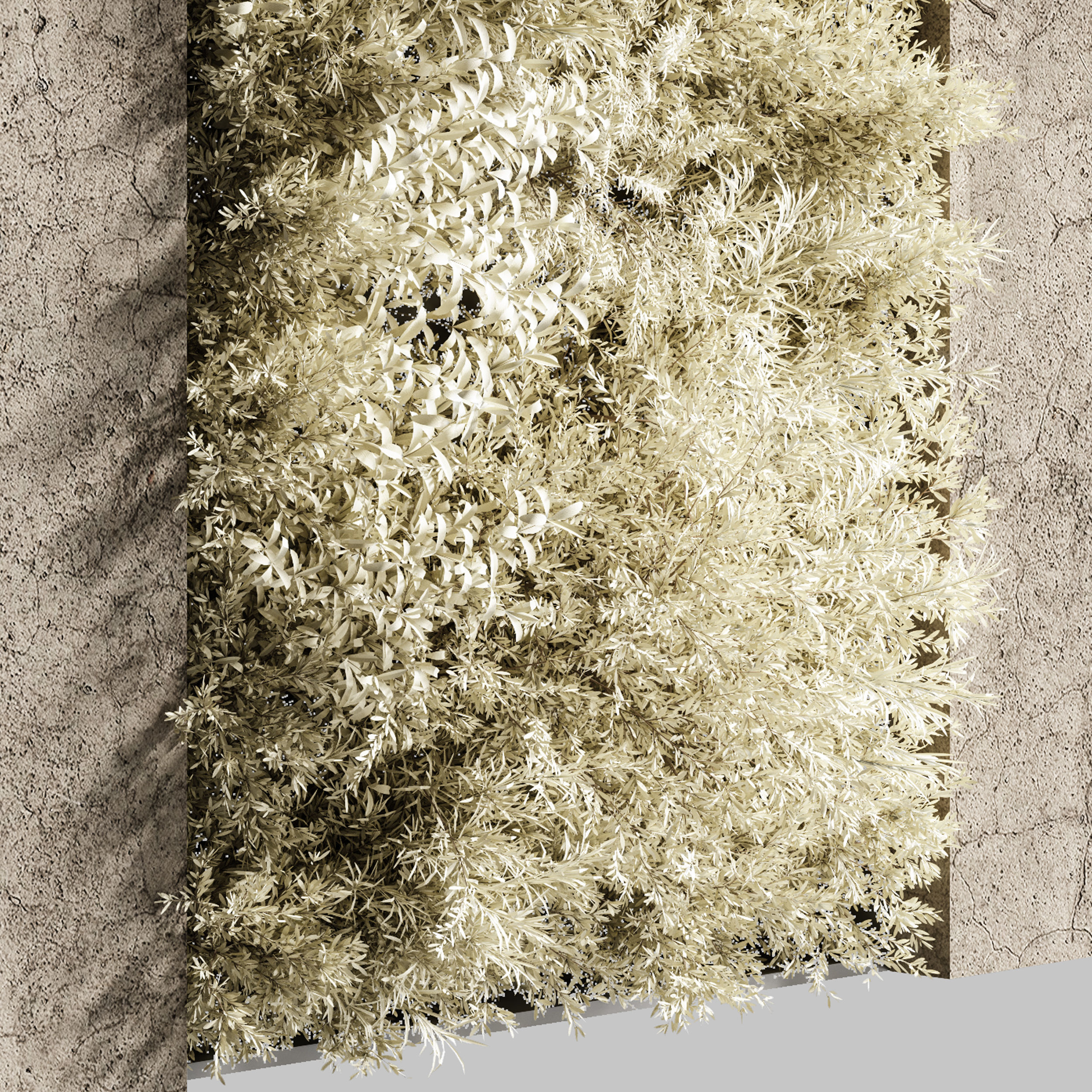 Concrete and vertical garden 04 White vertical garden  3D model_5