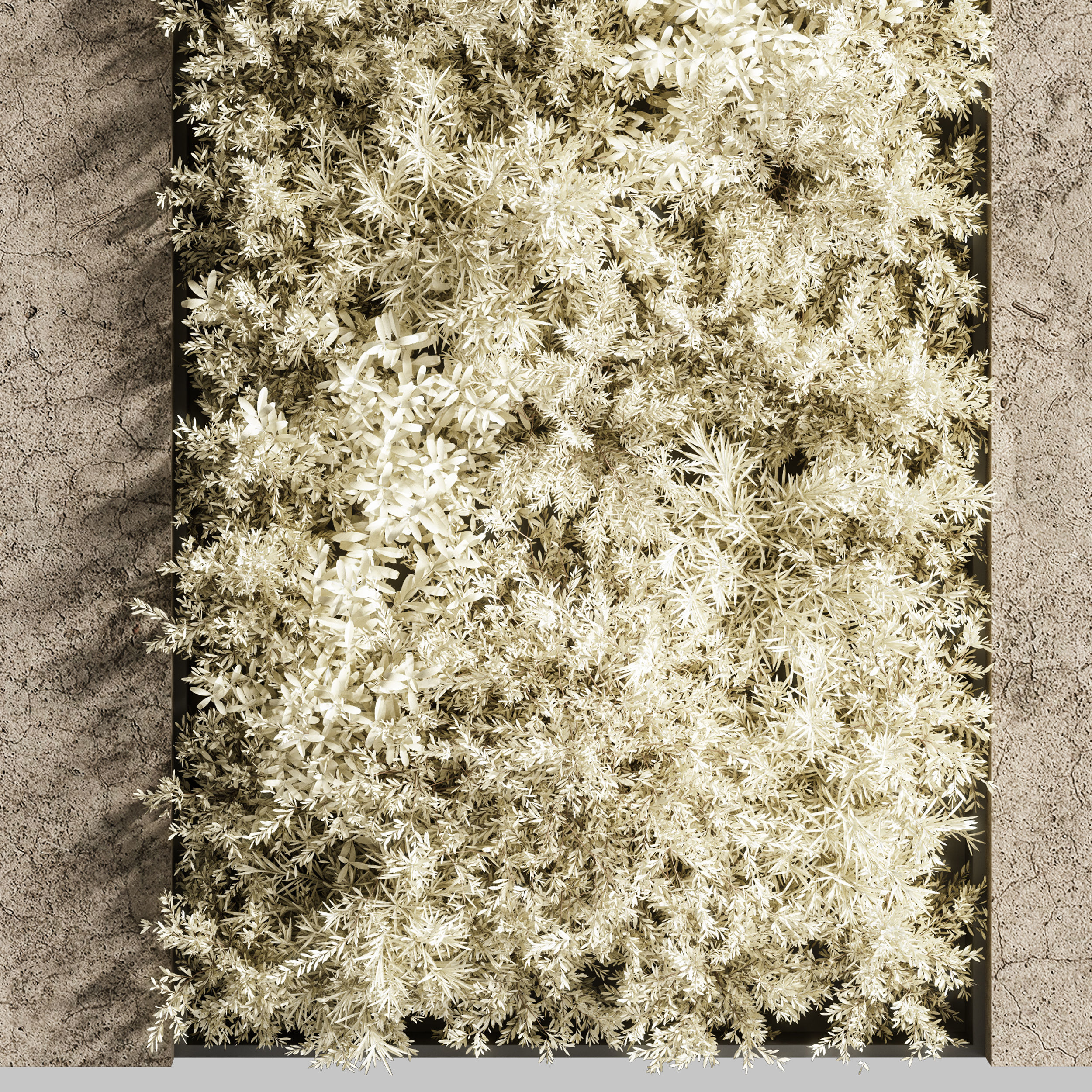 Concrete and vertical garden 04 White vertical garden  3D model_3