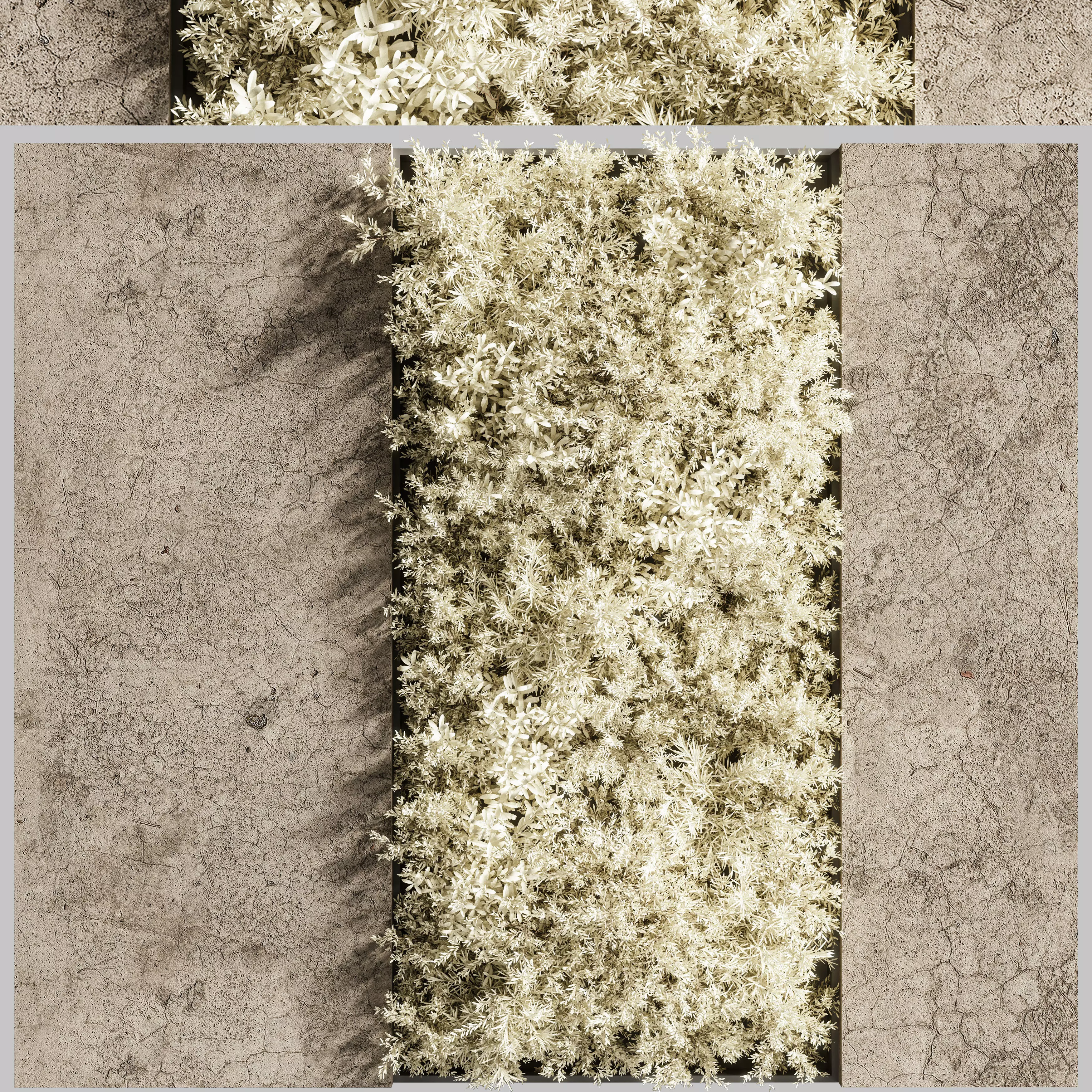 Concrete and vertical garden 04 White vertical garden  3D model_0