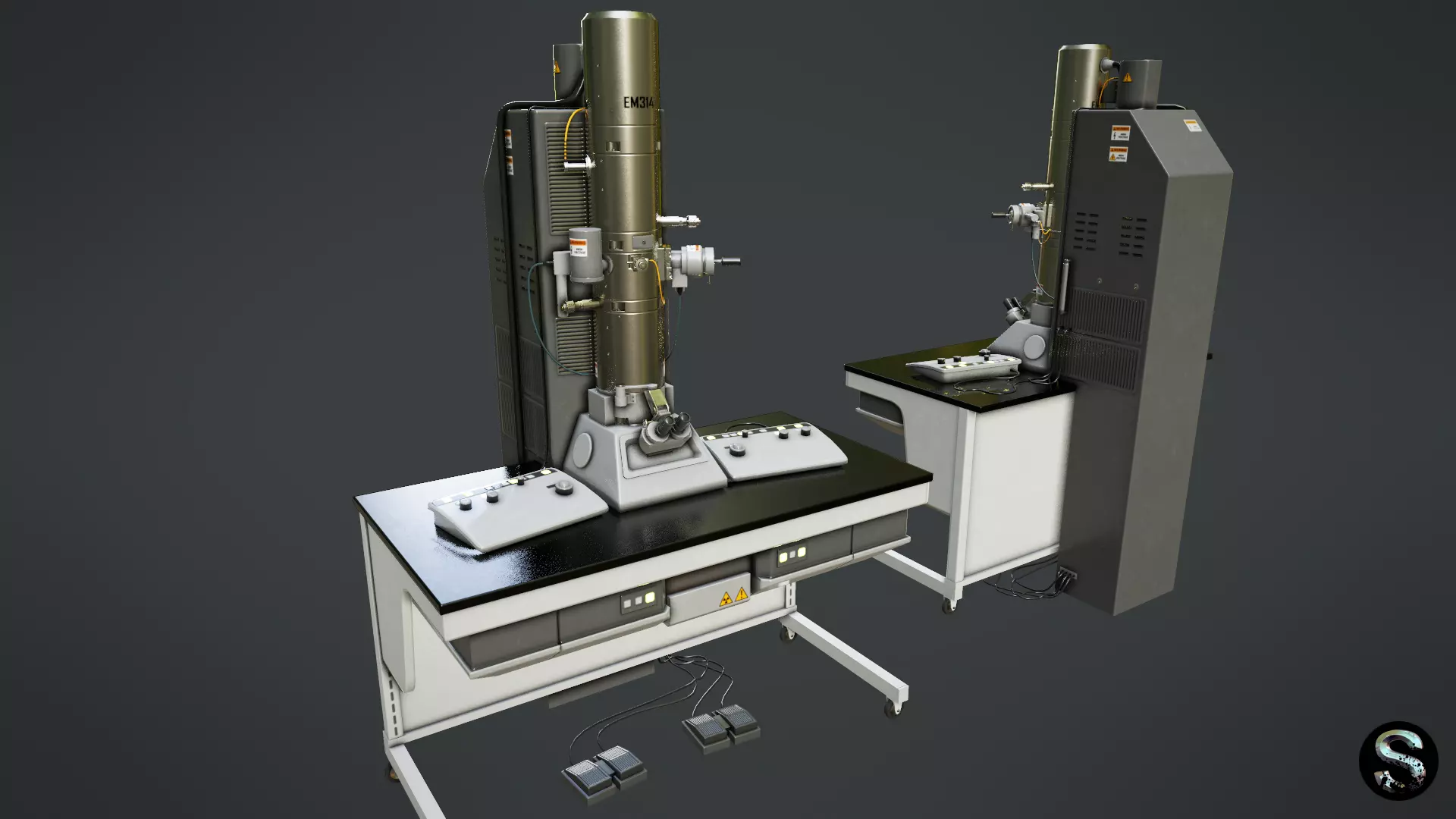 Electron Microscope Low-poly 3D model