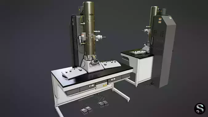 Electron Microscope Low-poly 3D model
