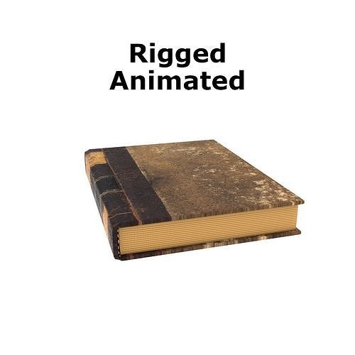 Old Rigged Book Low-poly 3D model