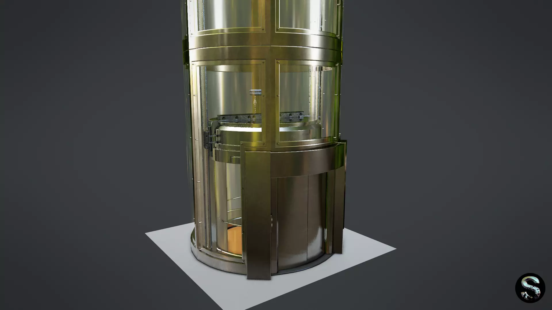 Elevator Lift Low-poly 3D model_0