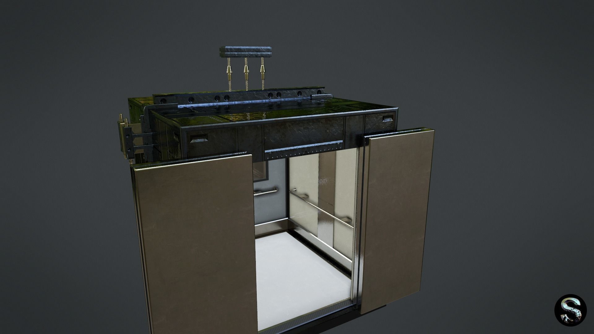 Elevator Lift Low-poly 3D model_4