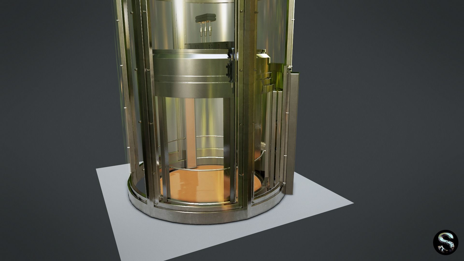 Elevator Lift Low-poly 3D model_6
