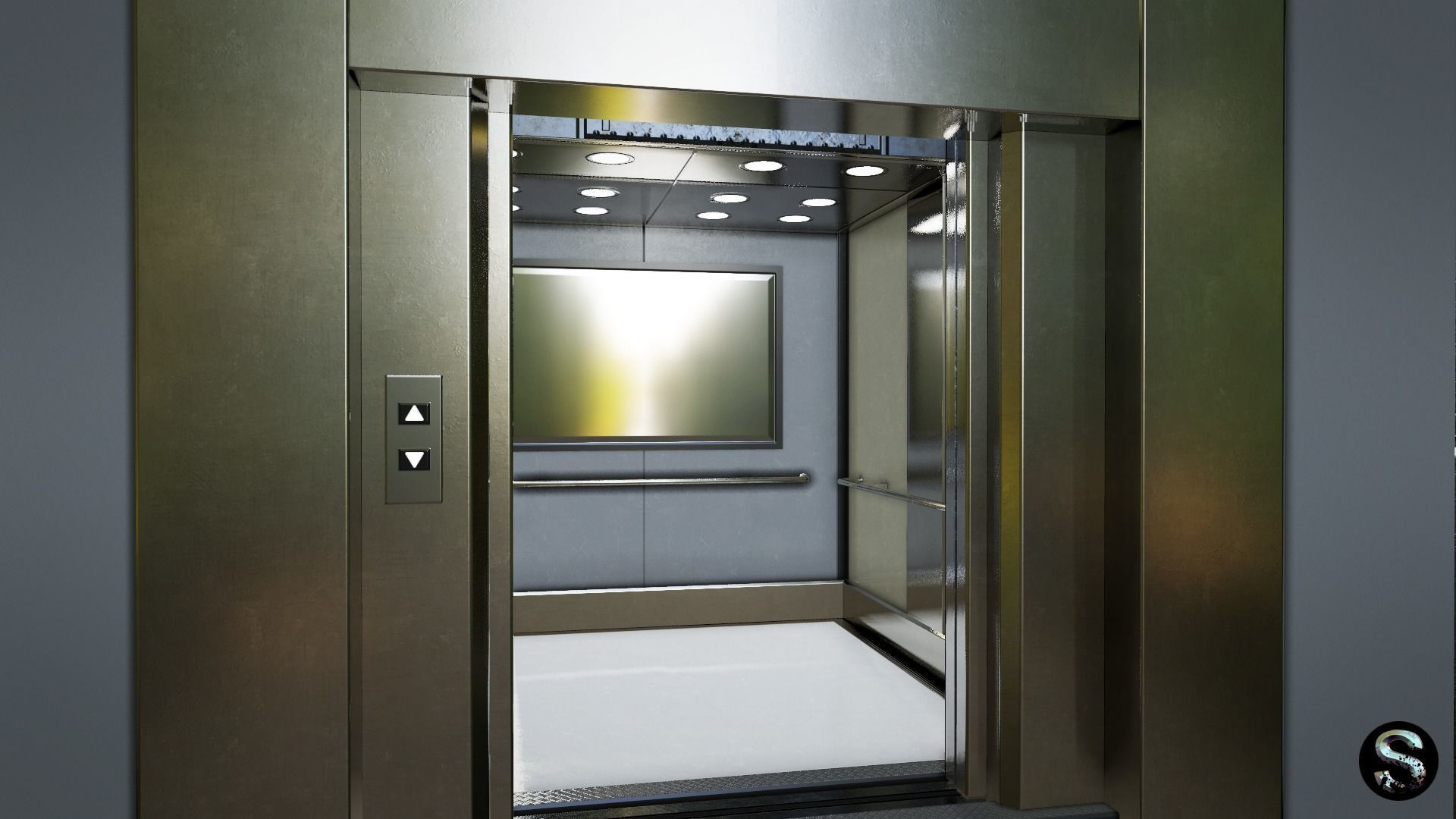 Elevator Lift Low-poly 3D model_2