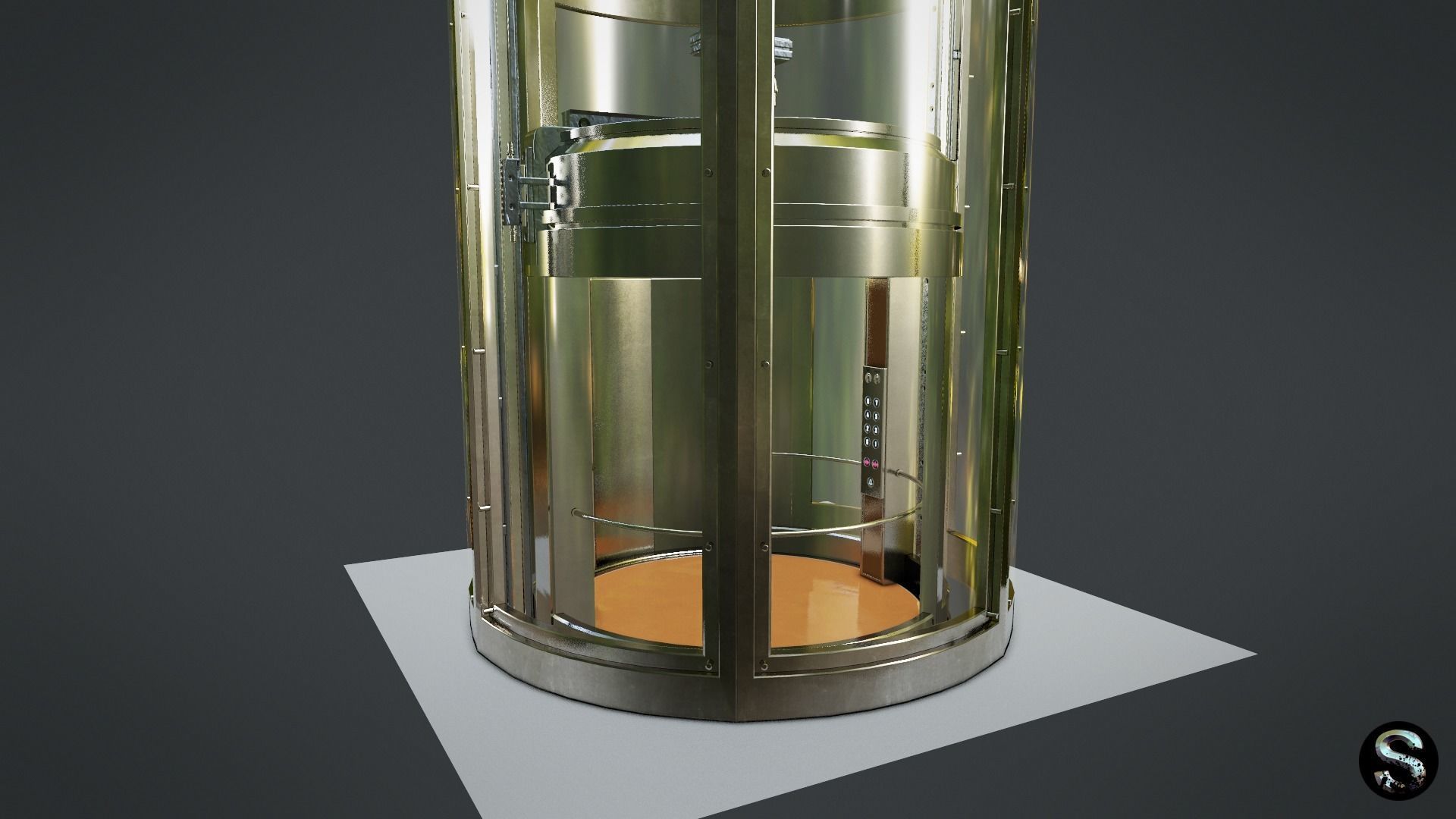 Elevator Lift Low-poly 3D model_7