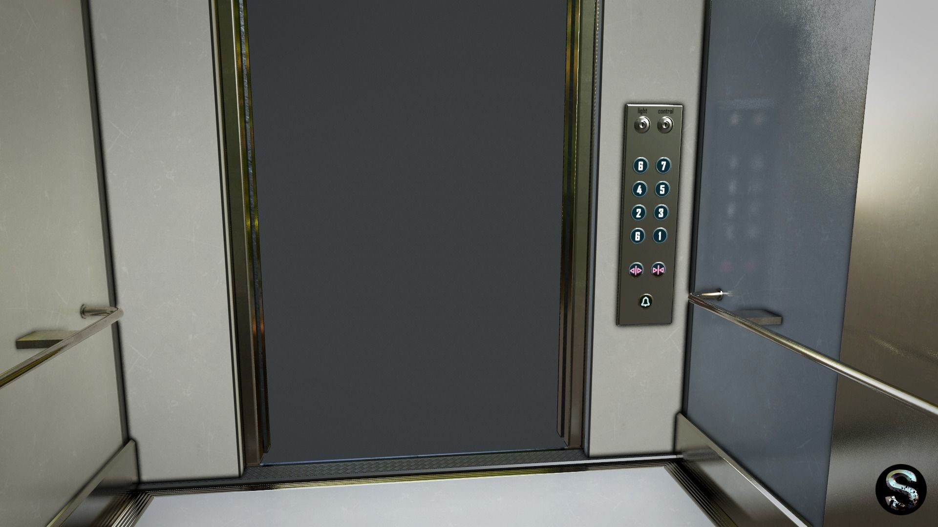 Elevator Lift Low-poly 3D model_3