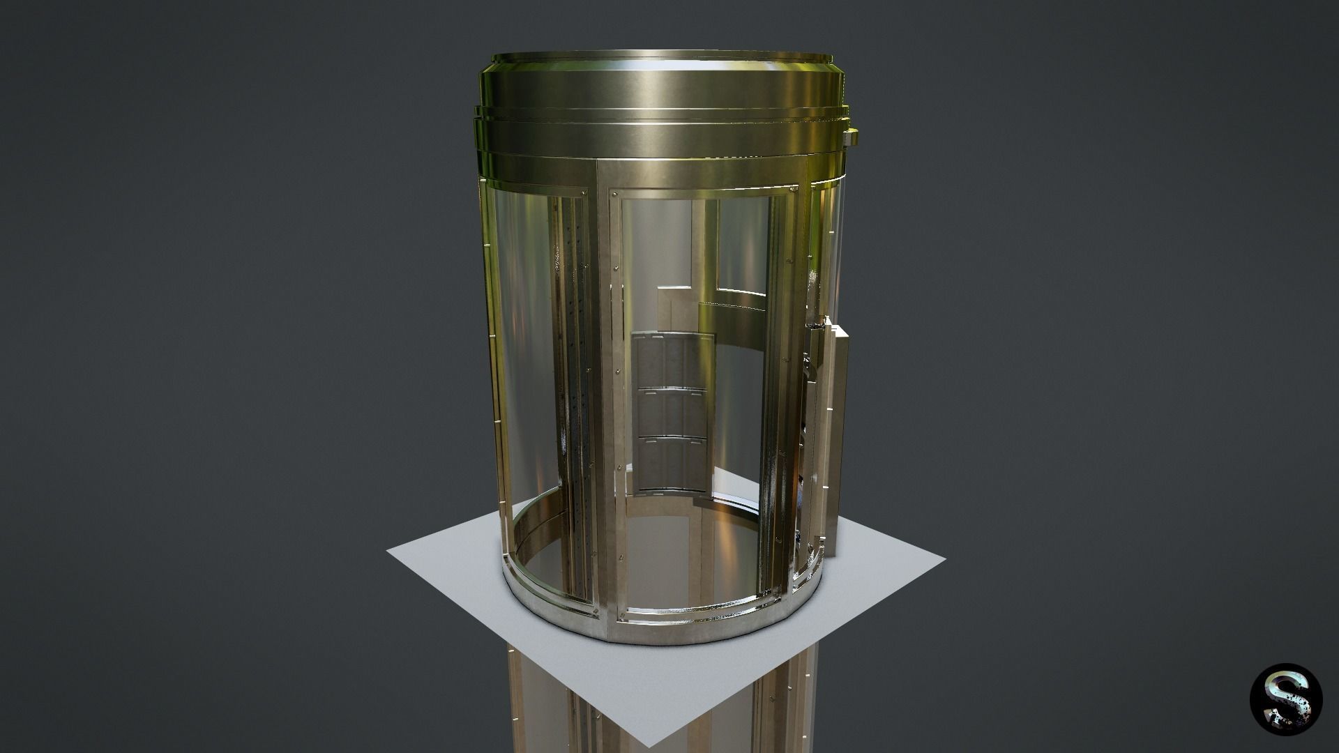 Elevator Lift Low-poly 3D model_9