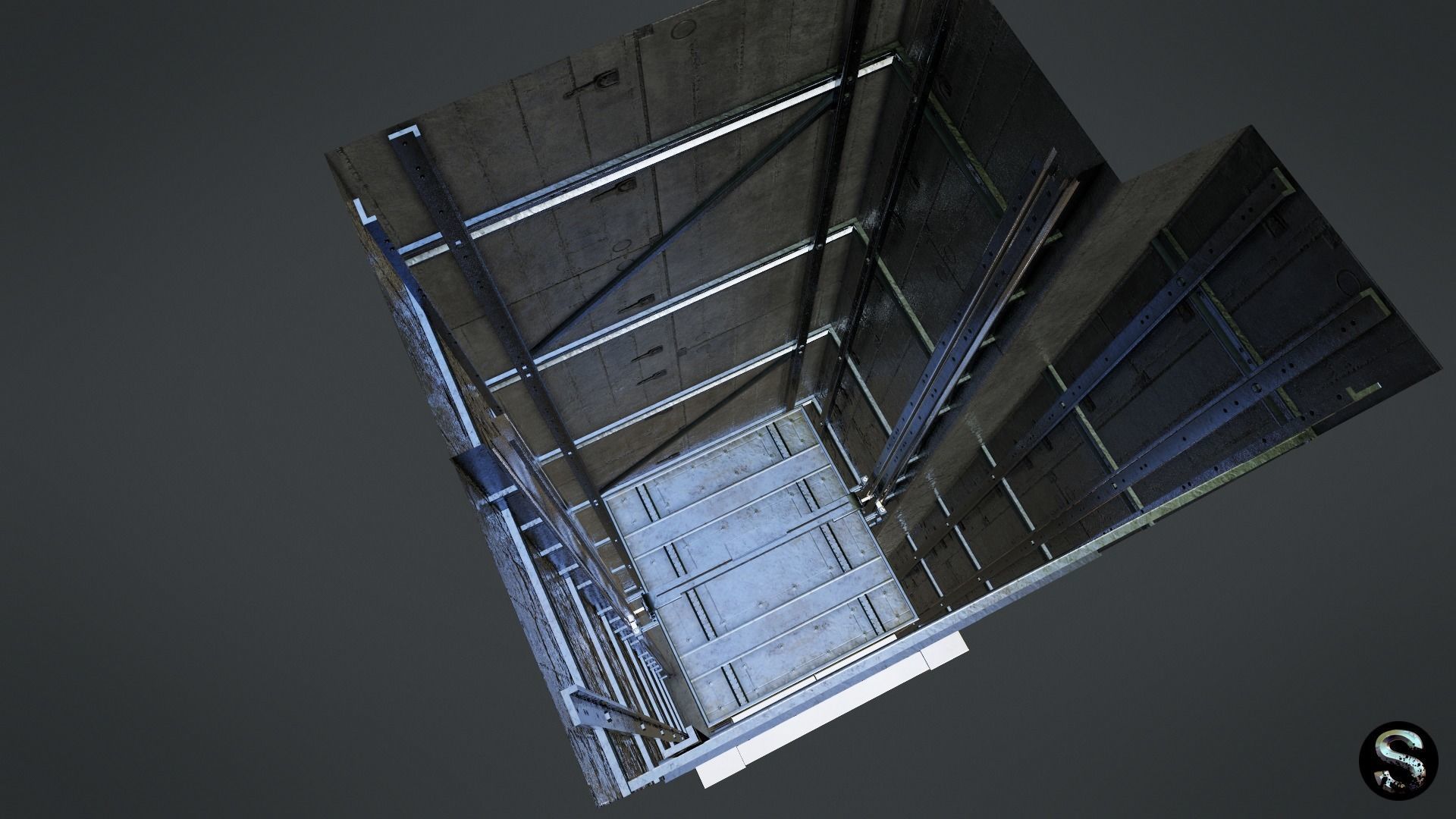 Elevator Lift Low-poly 3D model_1