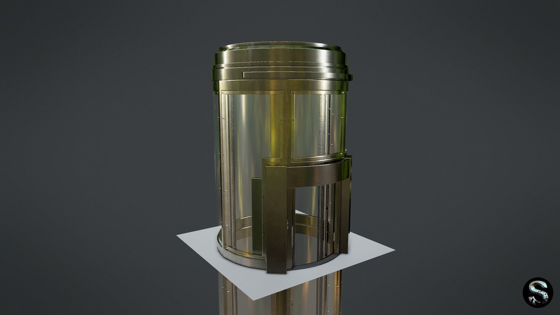 Elevator Lift Low-poly 3D model_8