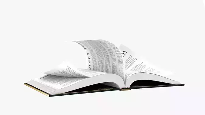 Classic Rigged Book Low-poly 3D model