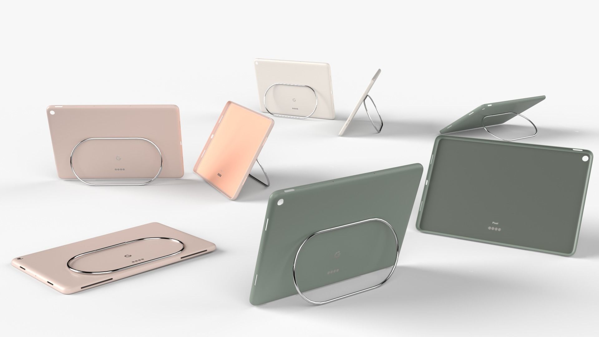 Google Pixel Tablet collection 2023 all colors 3D model_4
