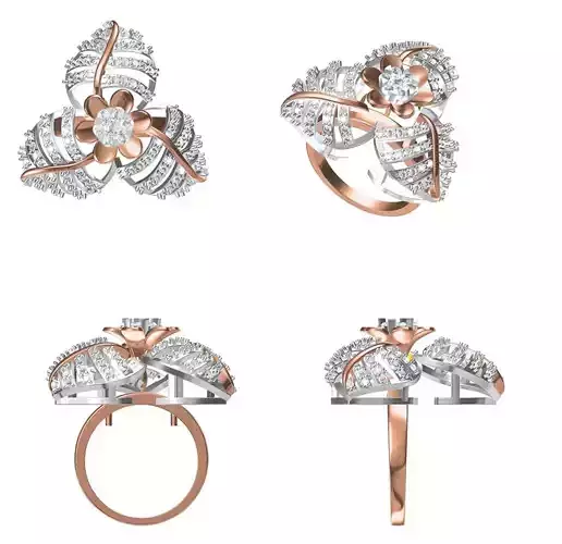 Wedding Engagement Women Ring STL FBX JCD Details