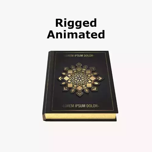Gold Rigged Book Low-poly 3D model