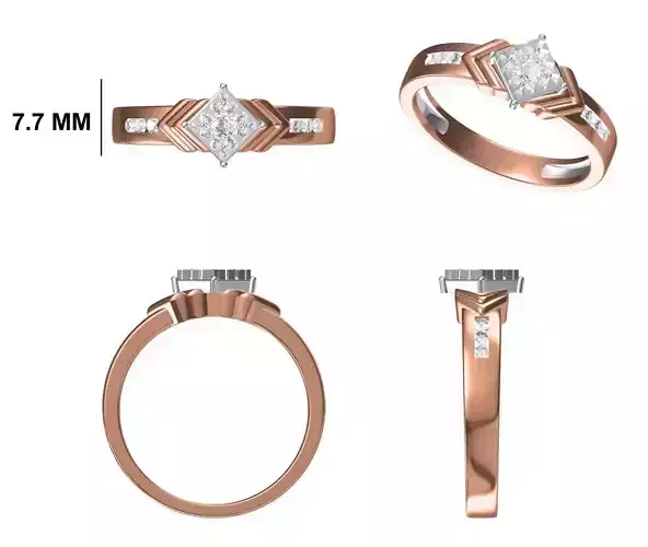 Wedding Engagement Women Ring STL FBX JCD Details