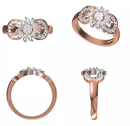 Wedding Engagement Women Ring STL FBX JCD Details