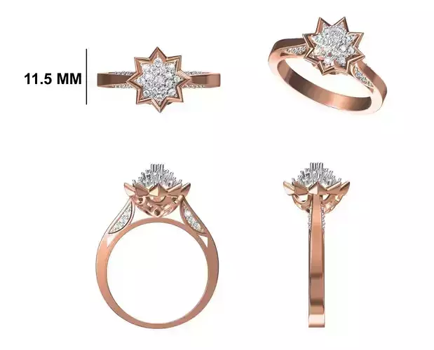 Wedding Engagement Women Ring STL FBX JCD Details