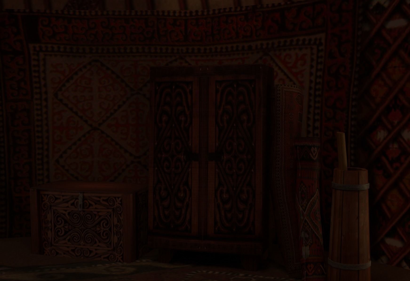 3 Yurts - Low Poly Game Ready Low-poly 3D model_15