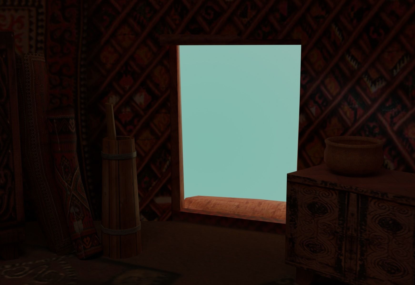 3 Yurts - Low Poly Game Ready Low-poly 3D model_16