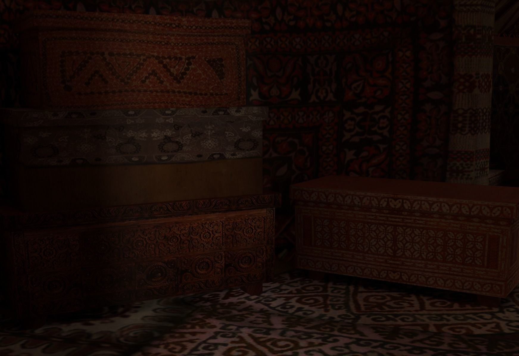 3 Yurts - Low Poly Game Ready Low-poly 3D model_14