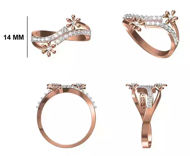 Wedding Engagement Women Ring STL FBX JCD Details