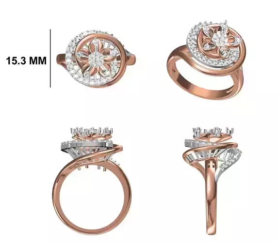 Wedding Engagement Women Ring STL FBX JCD Details