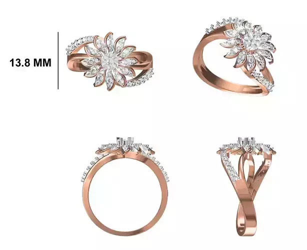 Wedding Engagement Women Ring STL FBX JCD Details