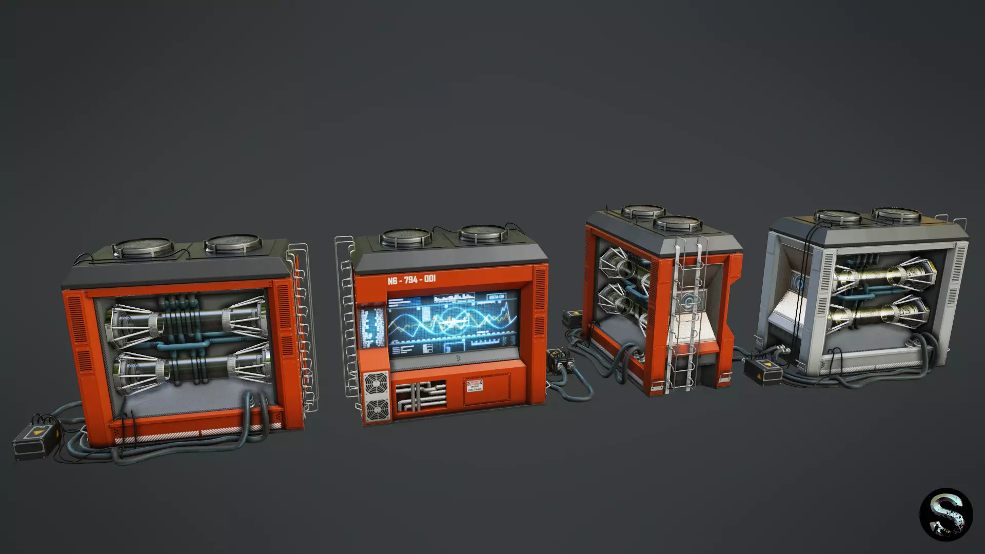 Scientific Device 1 Low-poly 3D model_0