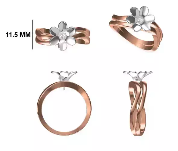 Wedding Engagement Women Ring STL FBX JCD Details
