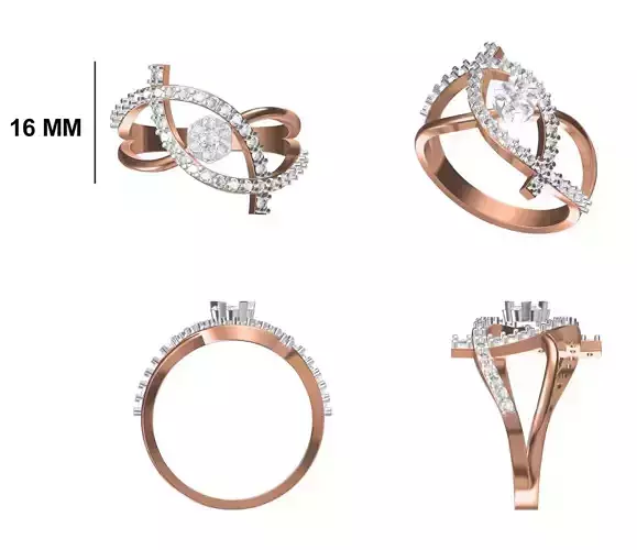 Wedding Engagement Women Ring STL FBX JCD Details