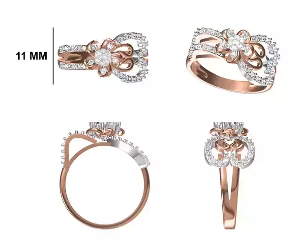 Wedding Engagement Women Ring STL FBX JCD Details