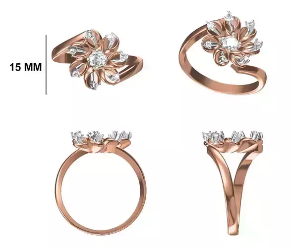 Wedding Engagement Women Ring STL FBX JCD Details