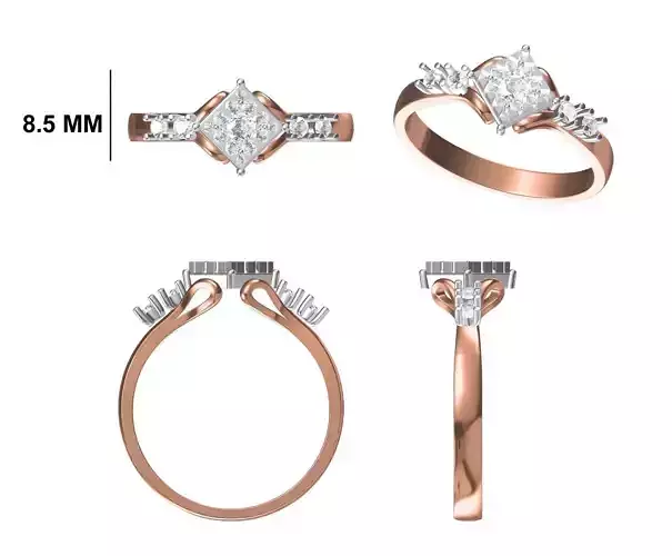 Wedding Engagement Women Ring STL FBX JCD Details