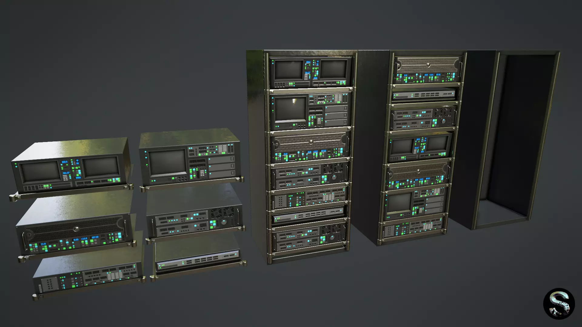 Server Low-poly 3D model_0