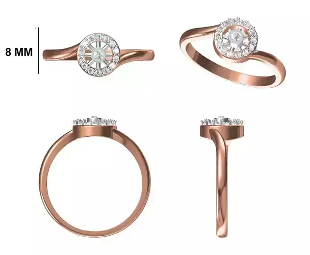 Wedding Engagement Women Ring STL FBX JCD Details