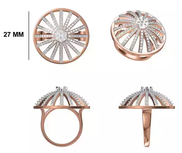 Wedding Engagement Women Ring STL FBX JCD Details