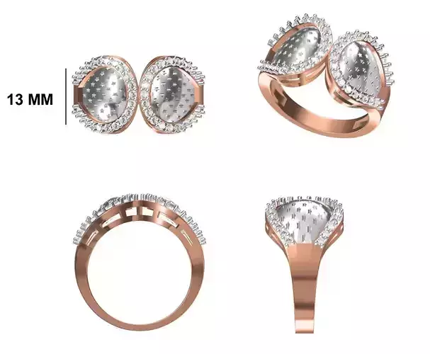 Wedding Engagement Women Ring STL FBX JCD Details