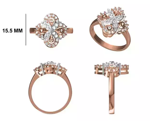 Wedding Engagement Women Ring STL FBX JCD Details