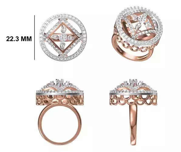 Wedding Engagement Women Ring STL FBX JCD Details