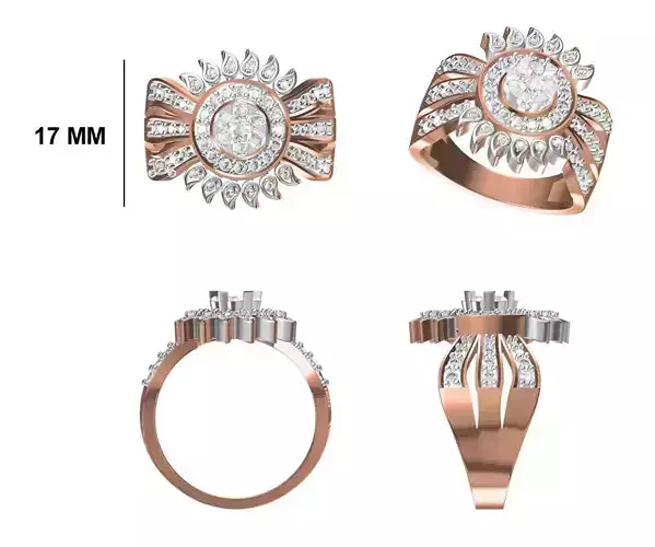 Wedding Engagement Women Ring STL FBX JCD Details