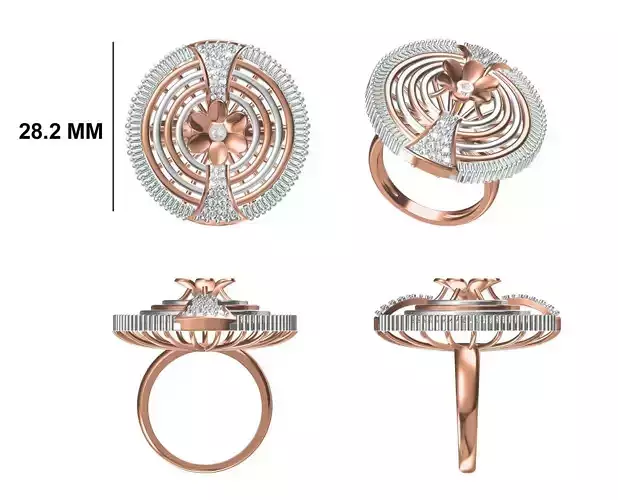 Wedding Engagement Women Ring STL FBX JCD Details