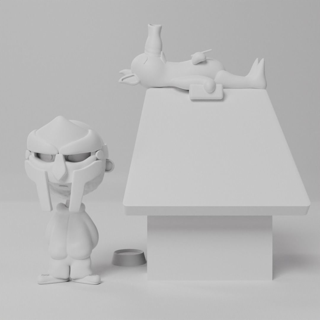 3D Peanuts Style MFDOOM and Quasimoto Cartoon Characters Models Low-poly 3D model_1