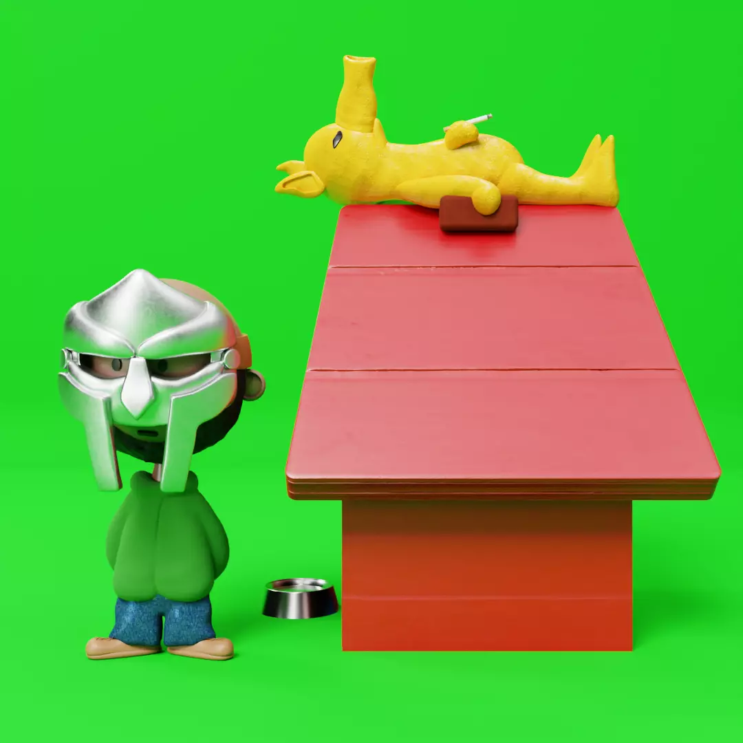 3D Peanuts Style MFDOOM and Quasimoto Cartoon Characters Models Low-poly 3D model_0