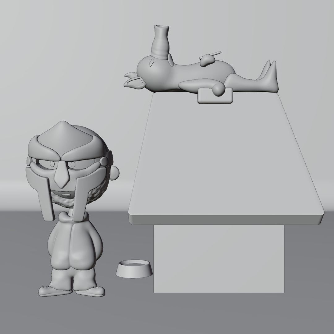 3D Peanuts Style MFDOOM and Quasimoto Cartoon Characters Models Low-poly 3D model_2