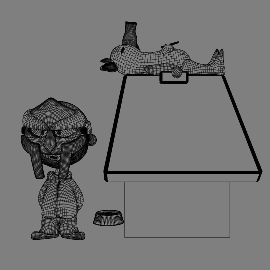 3D Peanuts Style MFDOOM and Quasimoto Cartoon Characters Models Low-poly 3D model_3