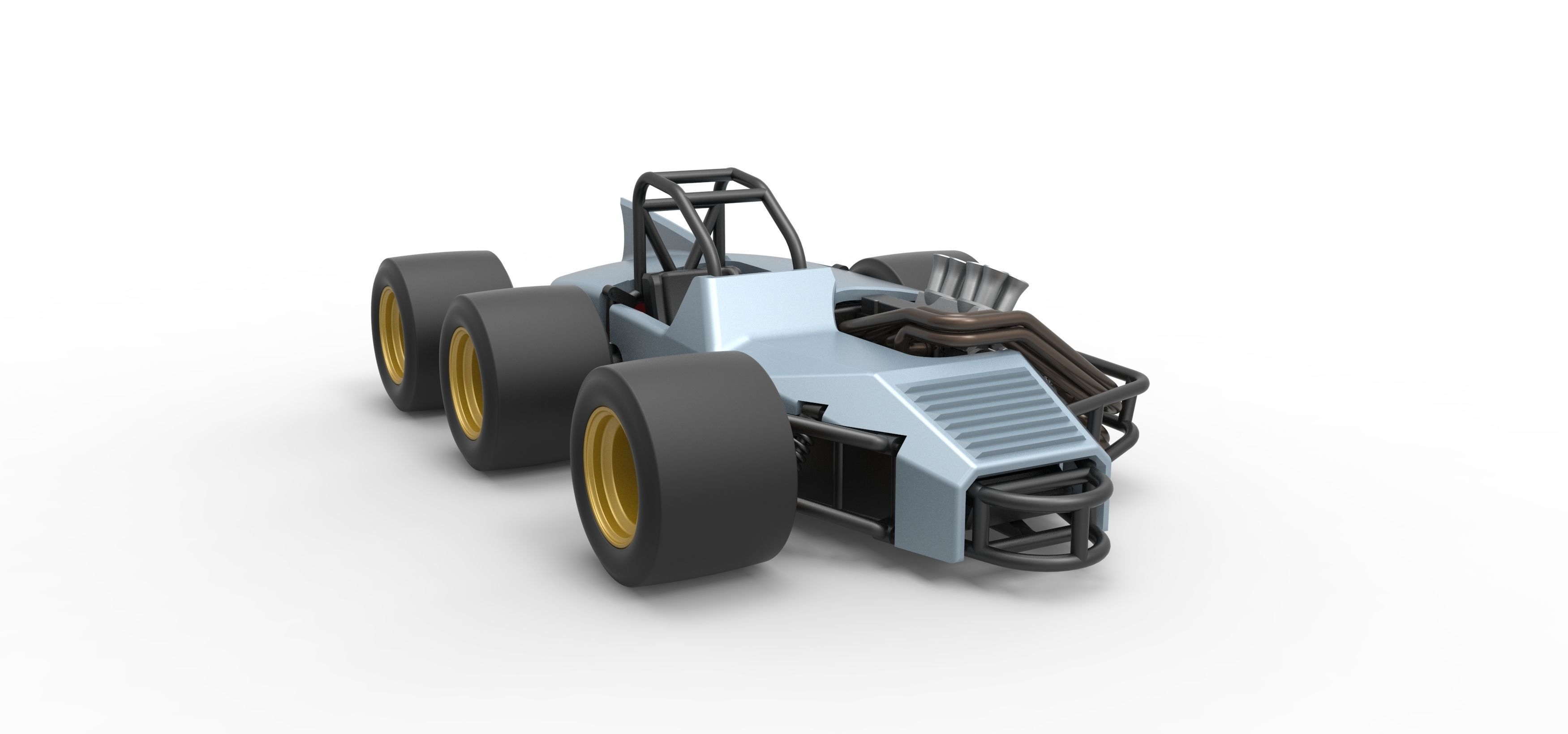 Supermodified 3-to-1 race car Scale 1 to 25 3D print model_22