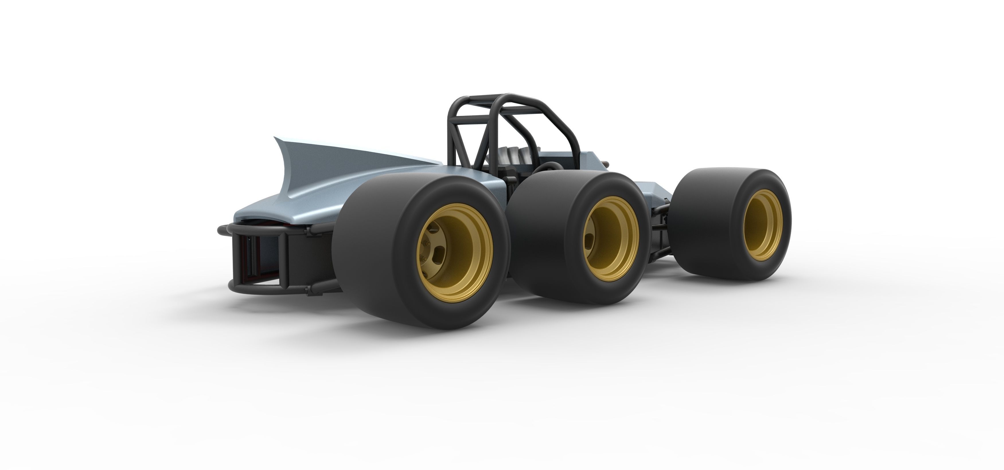 Supermodified 3-to-1 race car Scale 1 to 25 3D print model_18