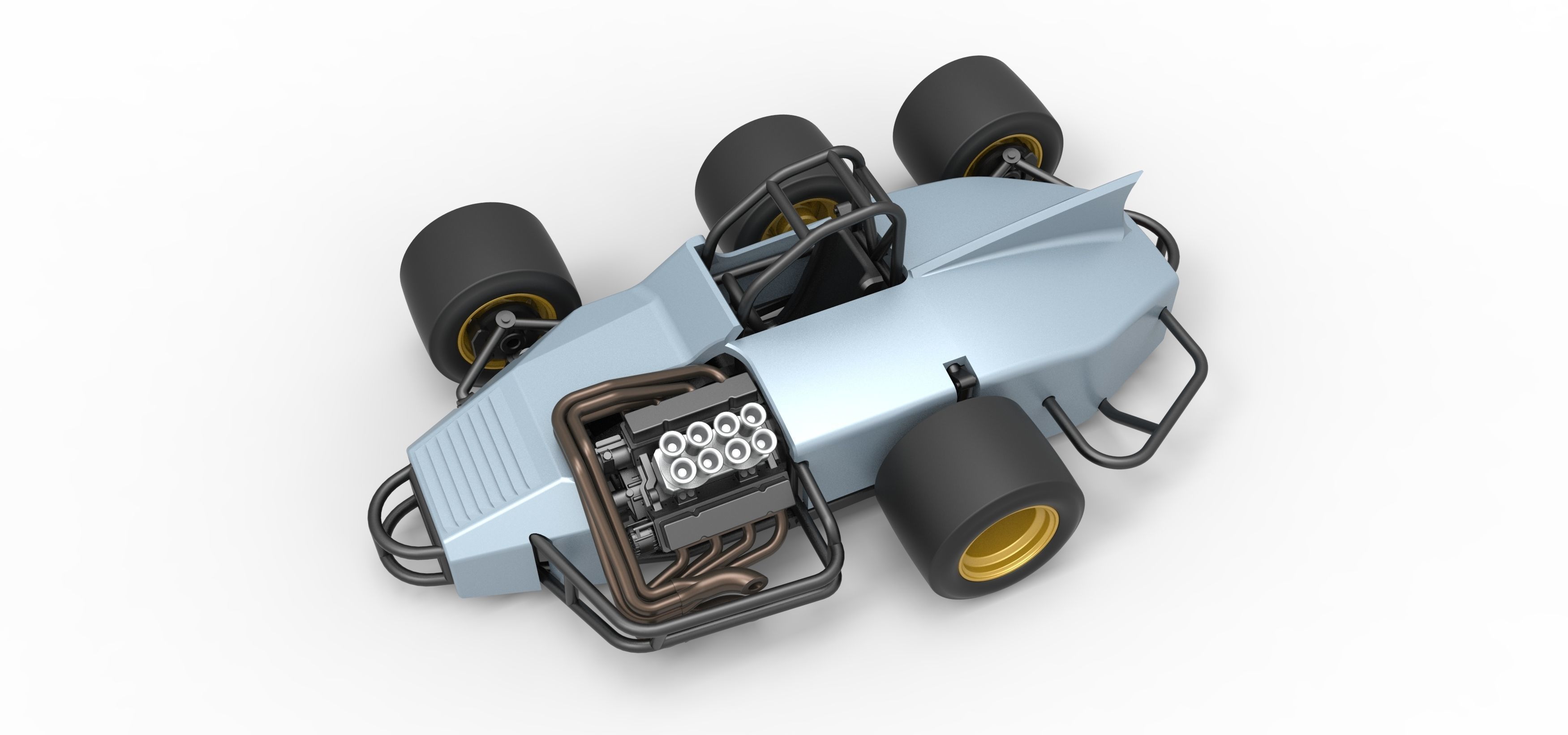 Supermodified 3-to-1 race car Scale 1 to 25 3D print model_2